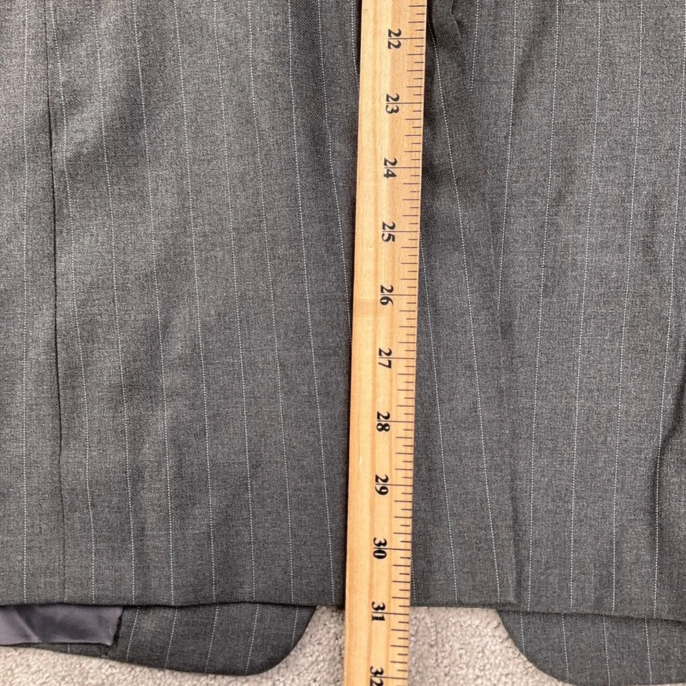 Hickey Freeman Blazer Mens 44R Gray Pinstripe Madison‎ Wool Suit Jacket USA VTG